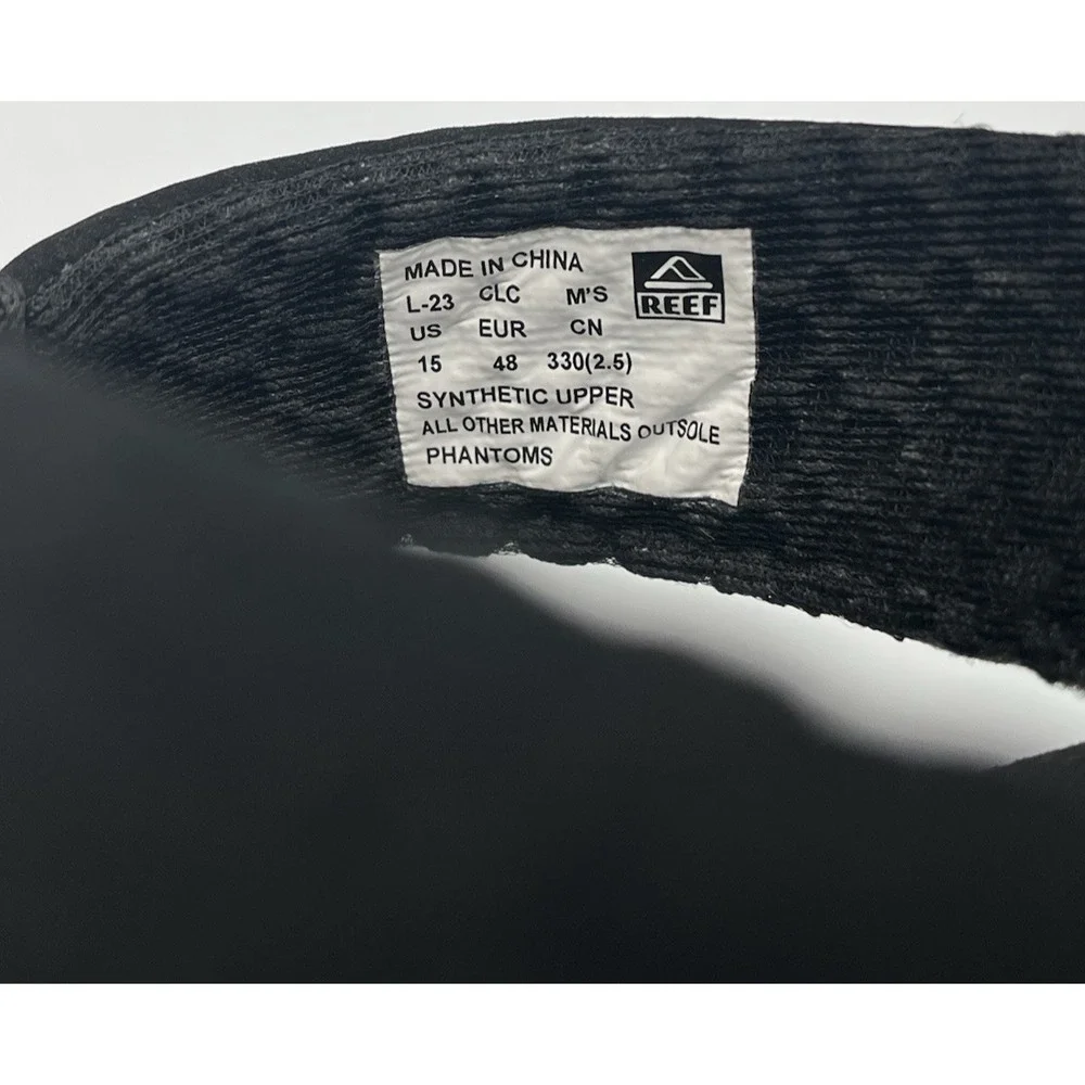Reef Phantom Flip Flops Mens Size 15 Black Cushion Comfort Thong Sandals